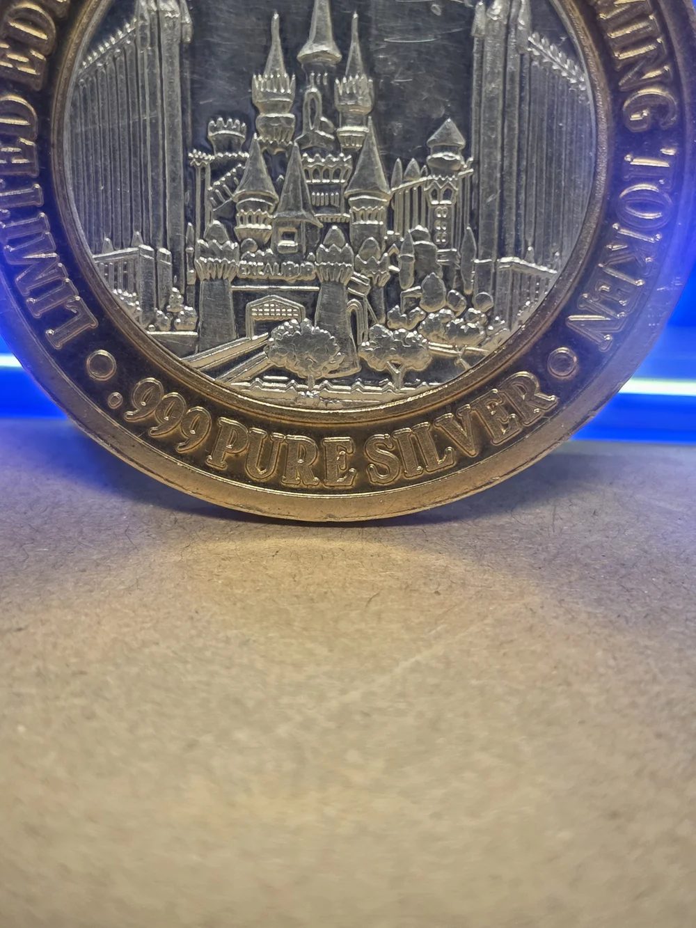 Excalibur Hotel Las Vegas 10 DollarLimited Edition .999 Pure Silver Merlin Token